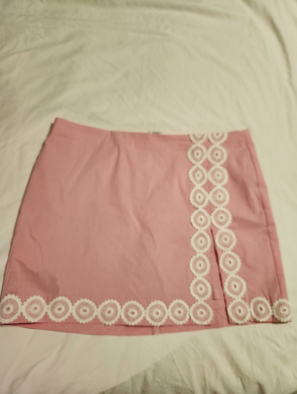 Crown & Ivy Curvy Pink Rage/White Hello Spring Pinstripe Seersucker Preppy Skort